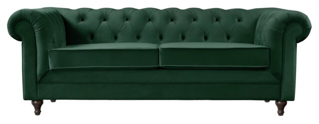 Habitat Chesterfield Velvet 3 Seater Sofa - Green - image 1