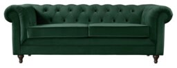 Habitat Chesterfield Velvet 3 Seater Sofa - Green - thumbnail 1