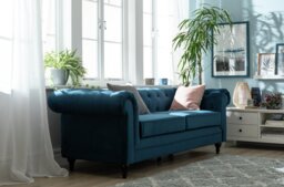 Habitat Chesterfield Velvet 3 Seater Sofa - Green - thumbnail 2