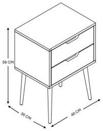 GFW Nyborg 2 Drawer Set of 2 Bedside Table - White - thumbnail 2