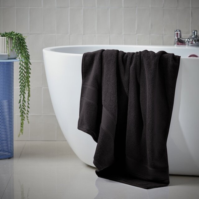 Habitat Supersoft Bath Sheet - Black - image 1