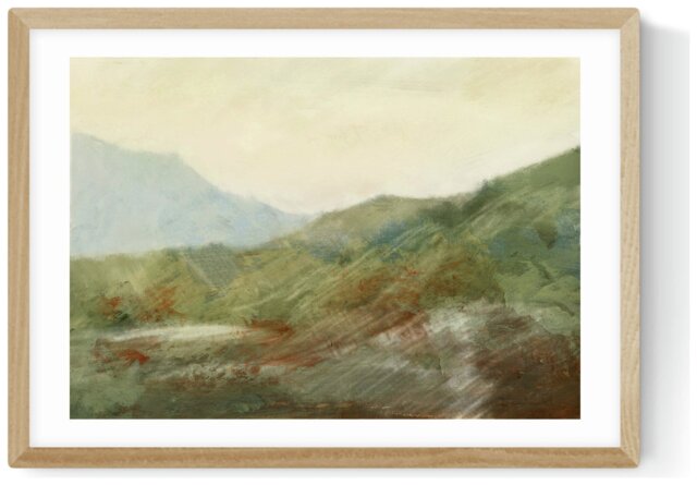 East End Prints Moor Path Oak Frame Art Print - A3 - image 1