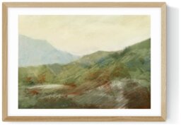 East End Prints Moor Path Oak Frame Art Print - A3 - thumbnail 1