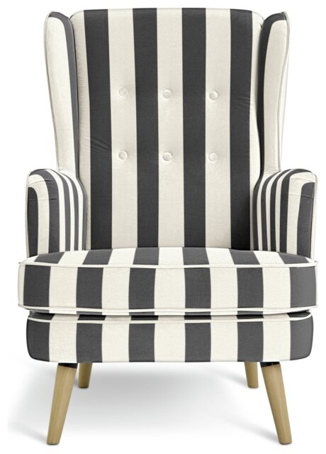 Habitat Callie Fabric Wingback Chair - Black & White - image 1