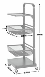 Argos Home Adjustable 3 Tier Kitchen Storage Trolley - Black - thumbnail 2