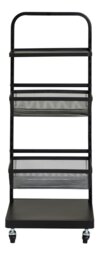 Argos Home Adjustable 3 Tier Kitchen Storage Trolley - Black - thumbnail 1