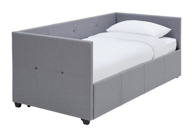 Argos Home Tamara Fabric Day Bed with Trundle - Grey - image 1
