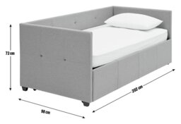 Argos Home Tamara Fabric Day Bed with Trundle - Grey - thumbnail 2