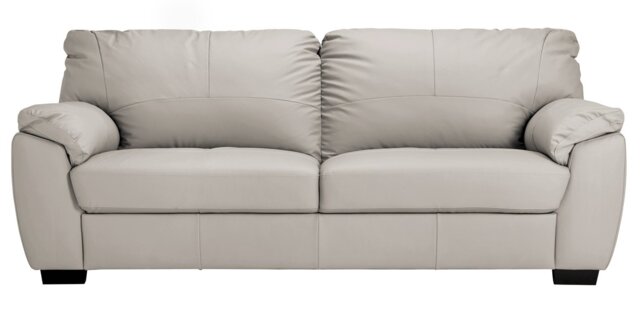 Argos Home Milano Leather 4 Seater Sofa - Light Grey - image 1