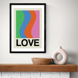 East End Prints Love Wave Gala Black Frame Art Print - A3 - thumbnail 1