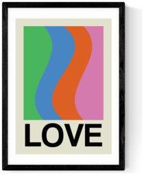 East End Prints Love Wave Gala Black Frame Art Print - A3 - thumbnail 2