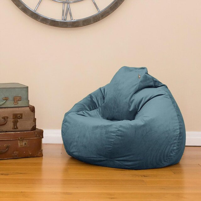 rucomfy Velvet Slouchbag Bean Bag - Teal - image 1