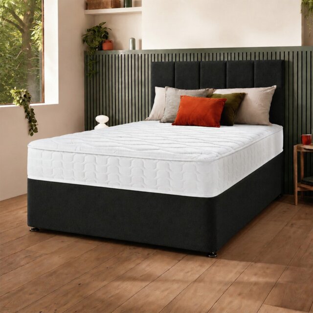 Silentnight Marlow 1000 Mirapocket Double Divan Bed - Charcoal - image 1