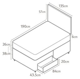 Silentnight Memory Superking Divan Bed With Mattress - Grey - thumbnail 2