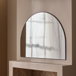 Habitat Overmantle Black Aluminium Arch Wall Mirror - 100x75cm - thumbnail 1