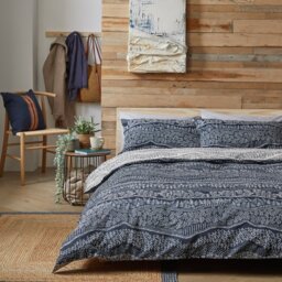 Habitat Cotton Scandi Blue Bedding Set- King size