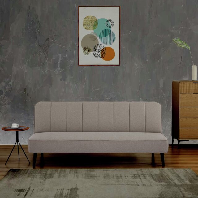 Argos Home Denzel Fabric Clic Clac Sofa Bed - Natural - image 1