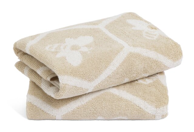 Argos Home Floral Bee 2 Pack Hand Towel - Beige - image 1