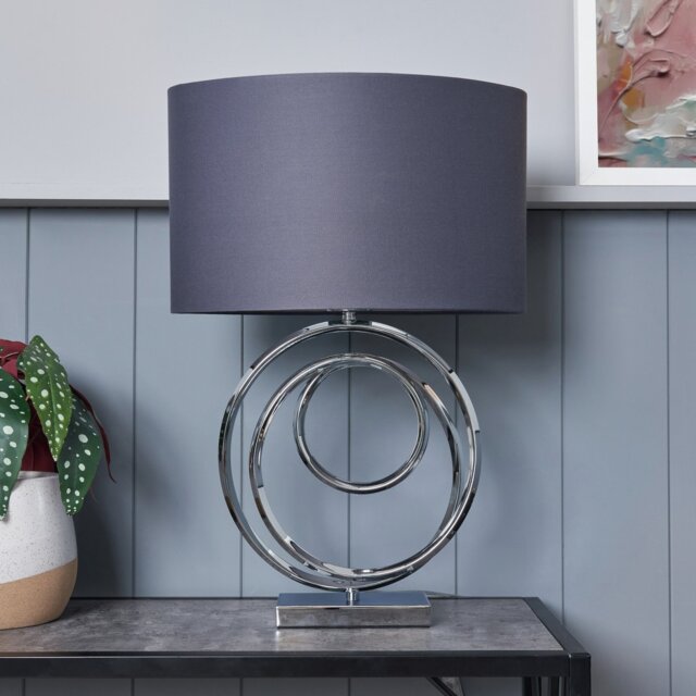 BHS Helix Table Lamp - Chrome & Grey - image 1
