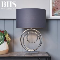 BHS Helix Table Lamp - Chrome & Grey - thumbnail 2