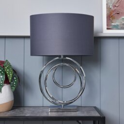 BHS Helix Table Lamp - Chrome & Grey - thumbnail 1