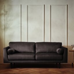 Habitat Jacob Velvet 3 Seater Sofa - Chocolate - thumbnail 1