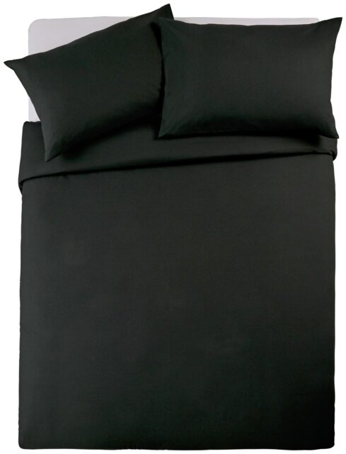 Habitat Easycare Plain Black Bedding Set - Kingsize - image 1