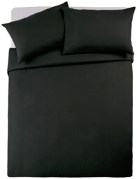 Habitat Easycare Plain Black Bedding Set - Kingsize - thumbnail 1