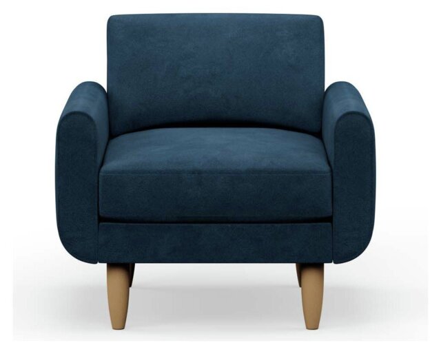 Hutch Velvet Round Arm Armchair - Ink Blue - image 1