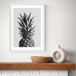 East End Prints Pineapple White Frame Art Print - A3