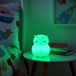 Glow Owl Silicone LED Colour Changing Kids Night Light-White - thumbnail 2