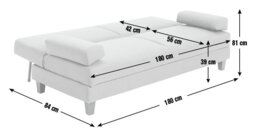 Argos Home Chase Fabric Clic Clac Sofa Bed - Teal - thumbnail 2