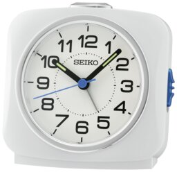 Seiko Clocks Square Sweep Analogue Alarm Clock - White - thumbnail 1