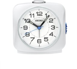 Seiko Clocks Square Sweep Analogue Alarm Clock - White - thumbnail 2