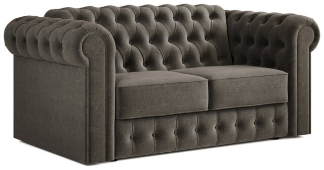 Jay-Be Chesterfield Fabric 2 Seater Sofa Bed - Pewter - image 1