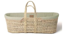 Clair de Lune Organic Palm Moses Basket With Stand - Sage - thumbnail 2