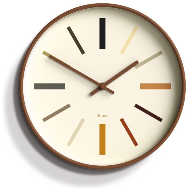 Jones Clock Marker Analogue Wall Clock - Kiwi Brown - image 1
