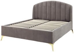 GFW Pettine Double Fabric Ottoman Bed Frame - Grey - thumbnail 1