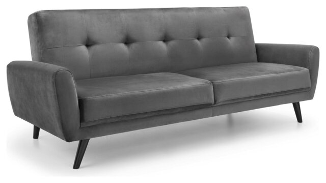Julian Bowen Monza Velvet 3 Seater Sofa - Grey - image 1