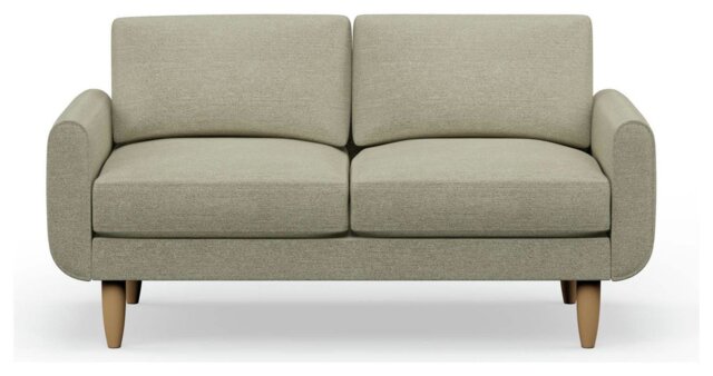Hutch Fabric Round Arm 2 Seater Sofa - Oat - image 1