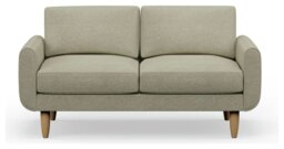 Hutch Fabric Round Arm 2 Seater Sofa - Oat - thumbnail 1