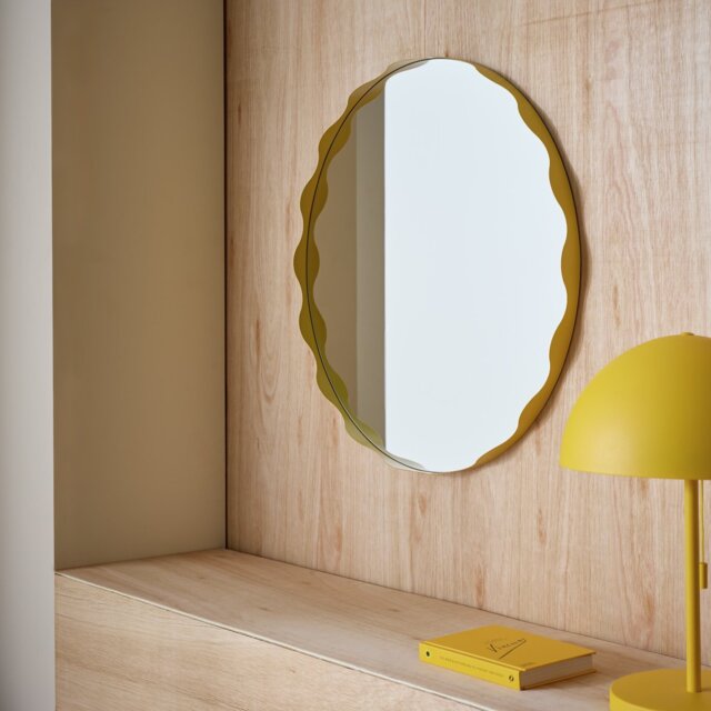 Habitat Yellow Round Wall Mirror - 60x60cm - image 1