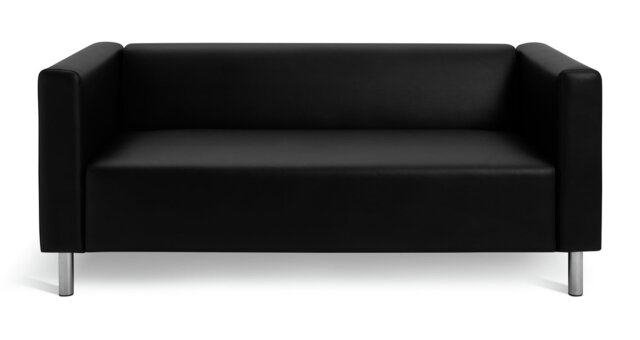 Argos Home Moda Faux Leather 3 Seater Sofa - Black - image 1