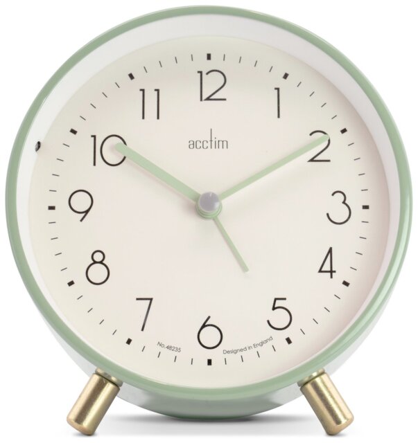 Acctim Fossen Analogue Alarm Clock - Sage - image 1
