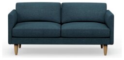 Hutch Fabric Curve Arm 3 Seater Sofa - Aegean Blue
