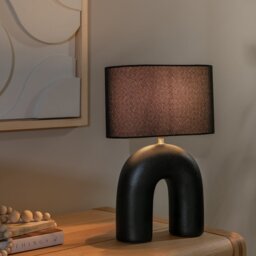Argos Home Wishbone 37cm Ceramic Table Lamp - Black - thumbnail 2