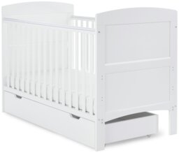 Obaby Grace Baby Cot Bed & Drawer - White - thumbnail 2