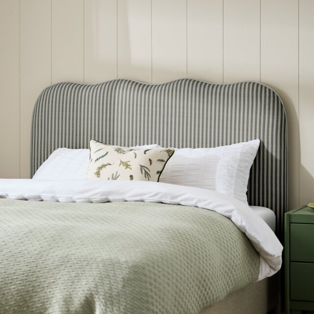 Habitat Onda Linen Kingsize Headboard - Beige - image 1