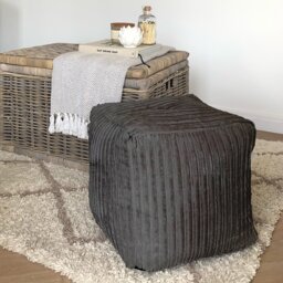 rucomfy Jumbo Cord Cube Bean Bag - Slate Grey - thumbnail 1
