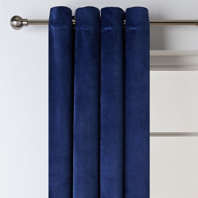 Habitat Dimout Velvet Eyelet Curtains - Ink - 229x229cm - image 1